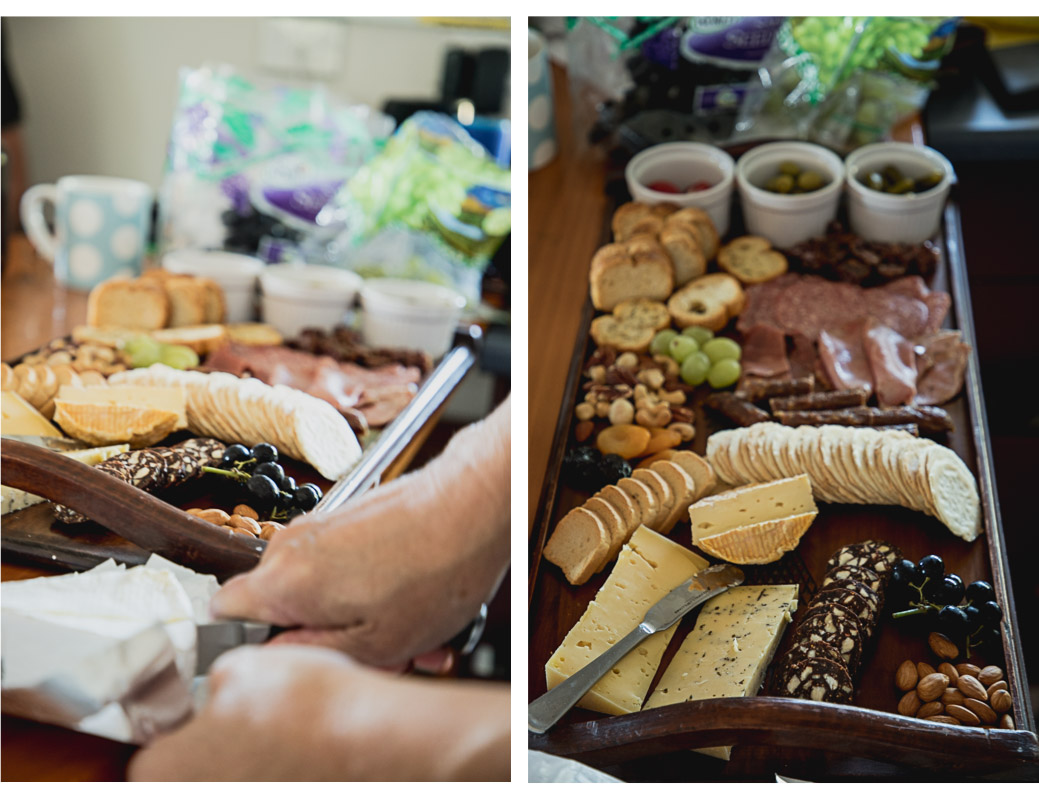platters for bridal party on wedding day
