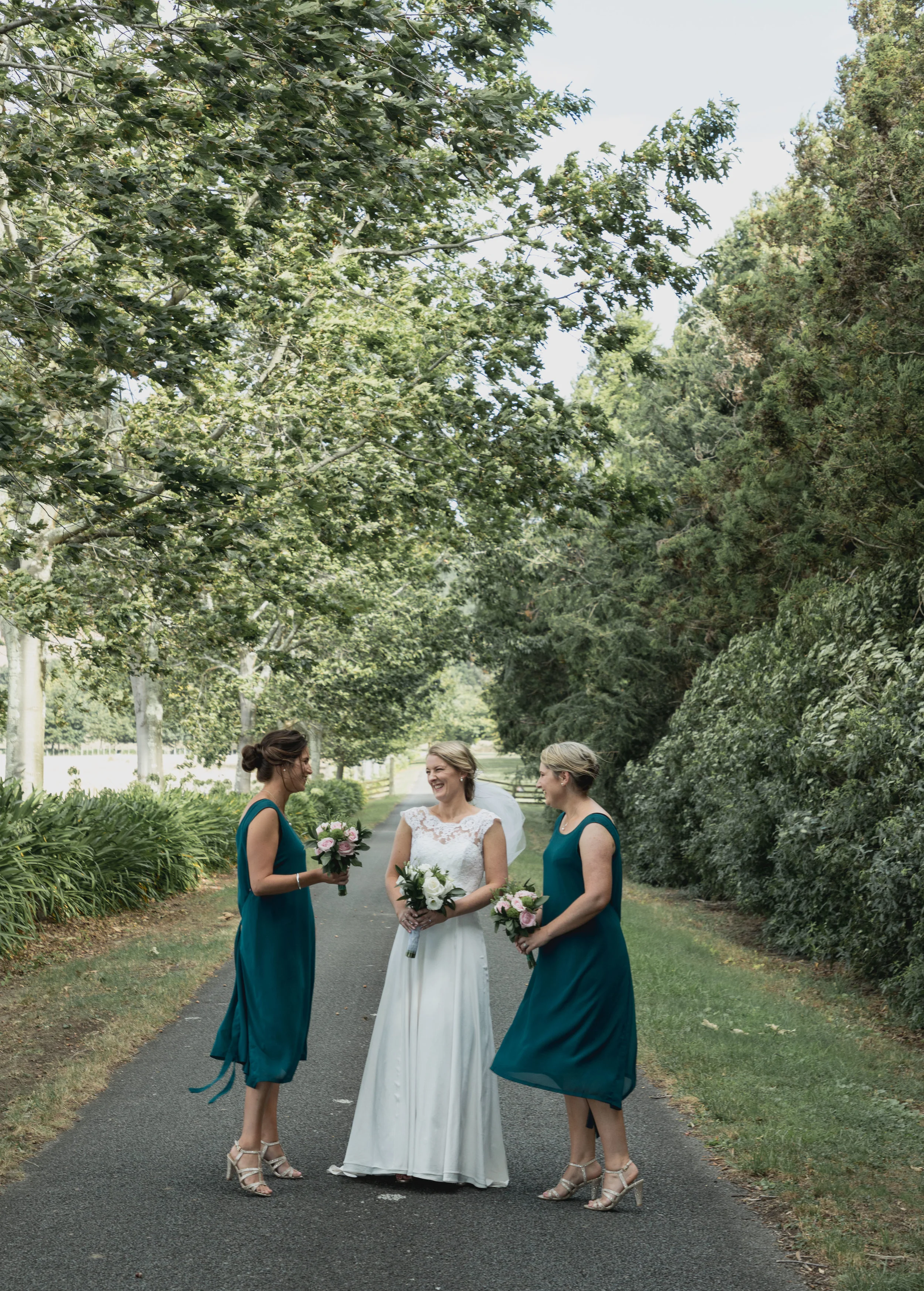Bride with bridesmaids