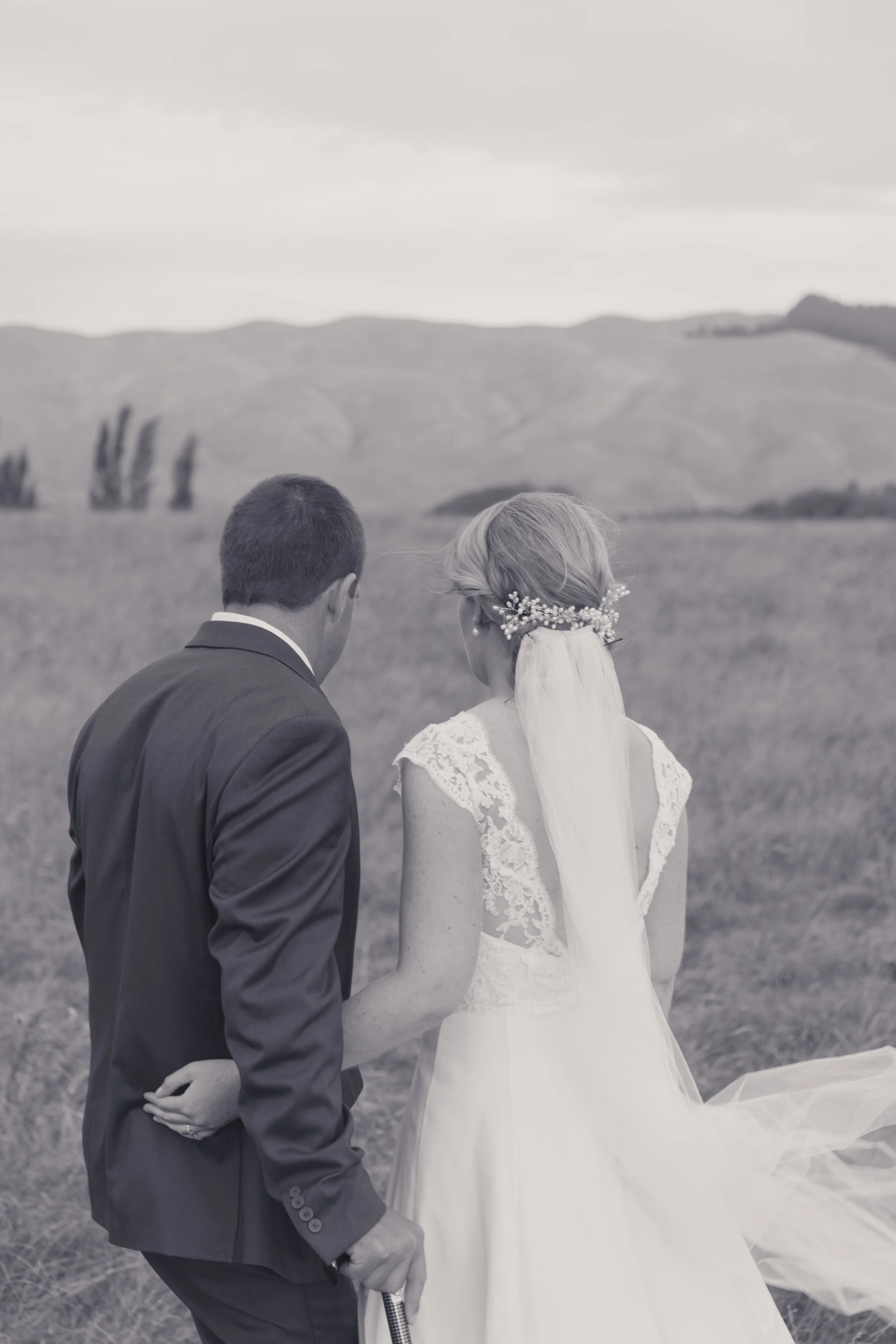 Bride and Groom at sunset