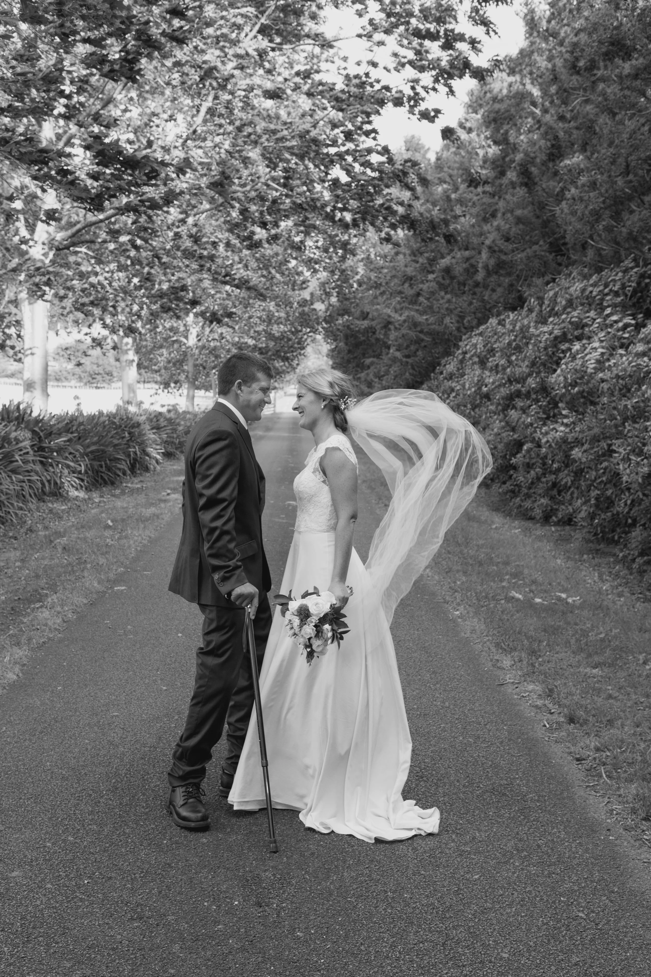 bride and groom together