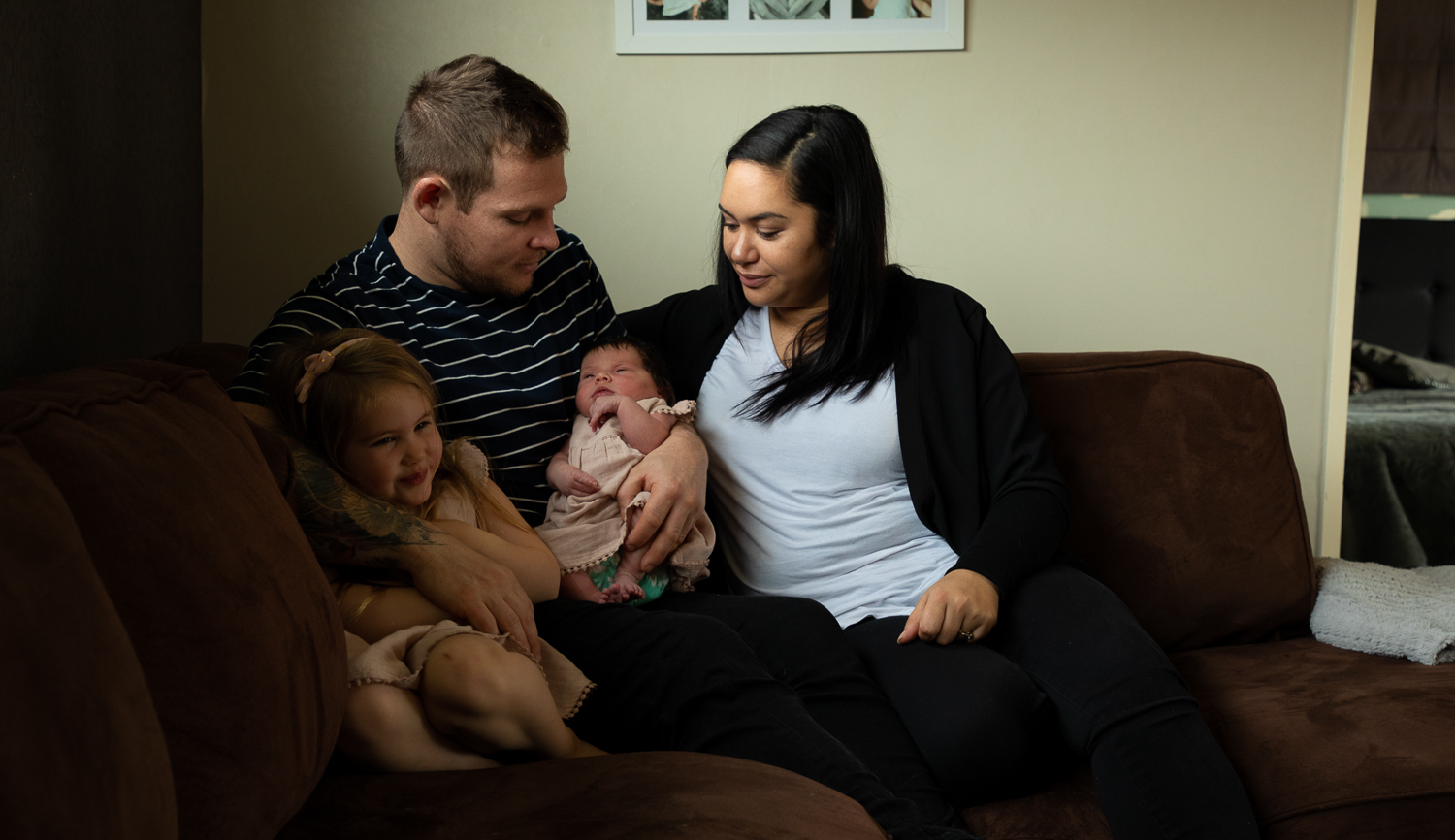 family cuddling together