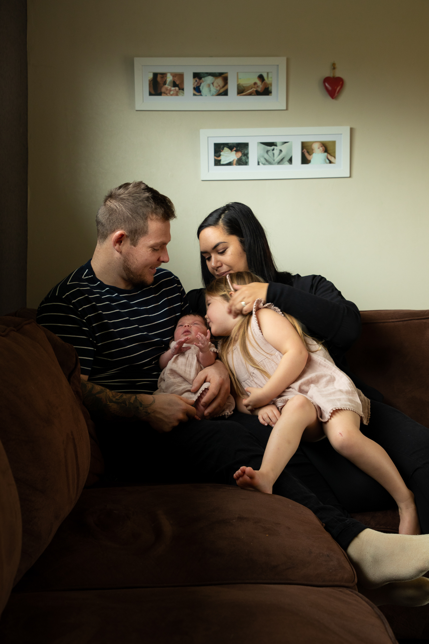 family cuddling together