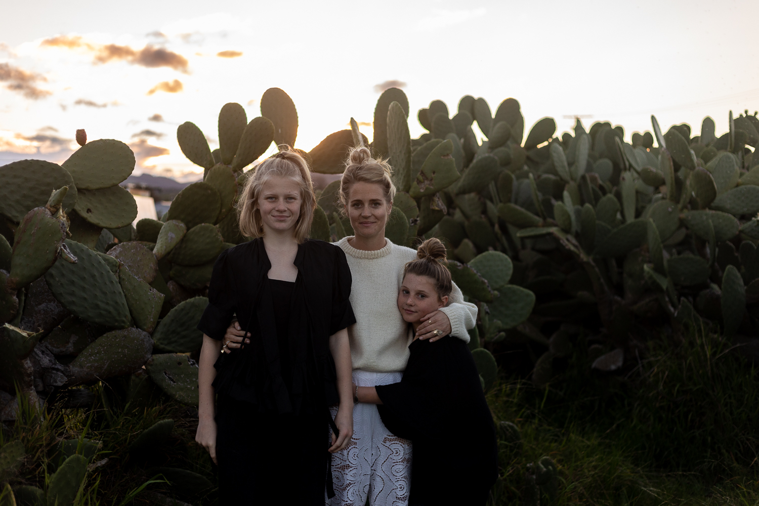 Laura and her girls outside the cactus