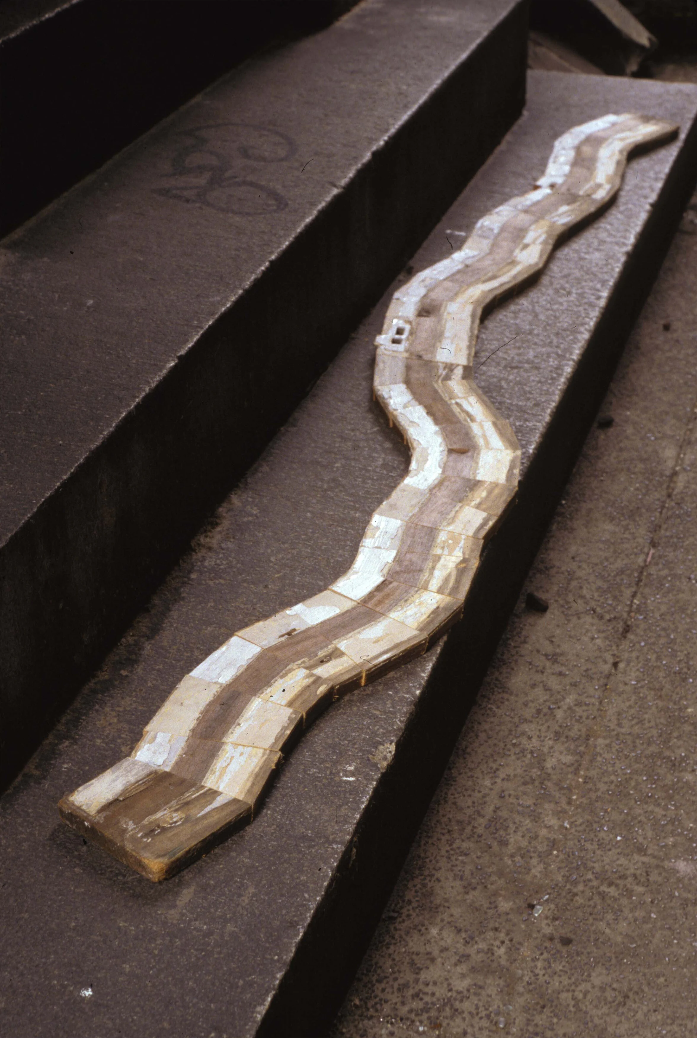 Broken Line, Found timber door jam, cut and reconfigured, Pratt Institute, Brooklyn, NY, 1998