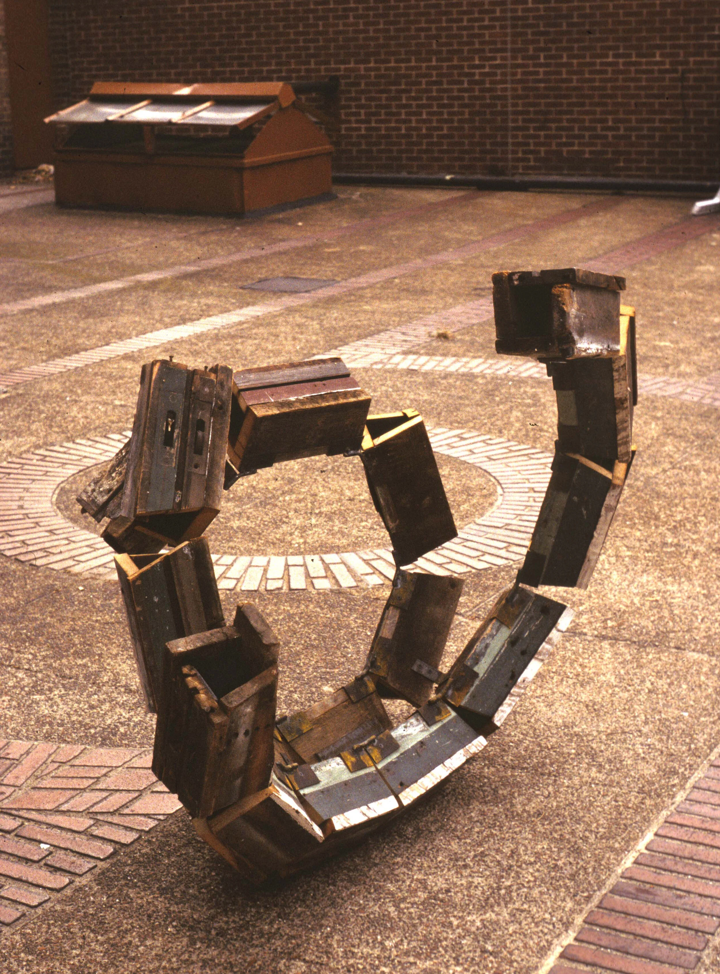 Trust, Found timber, cut and reconfigured, Pratt Institute, Brooklyn, NY, 1998