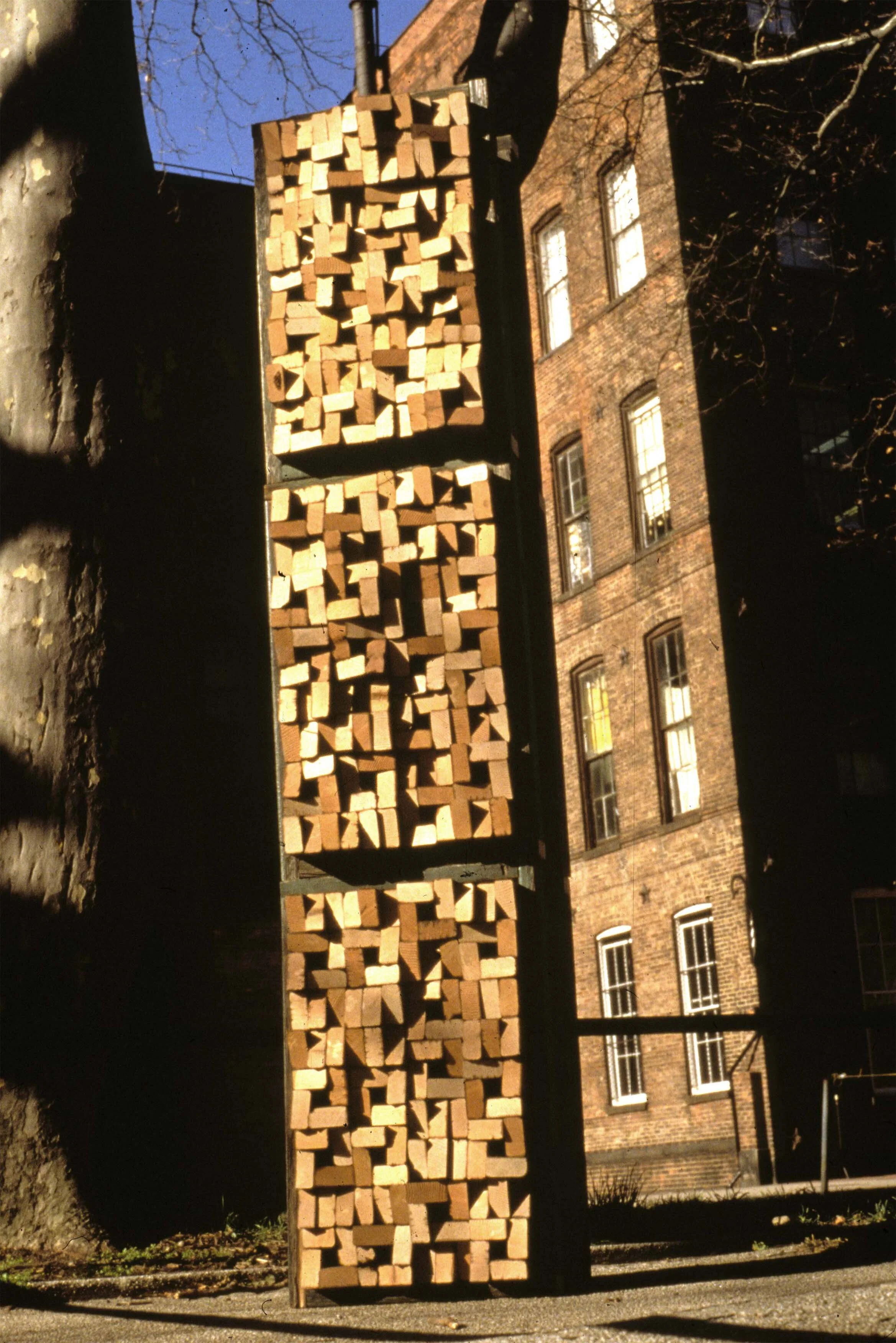 Recovered park bench timber, Pratt Institute, Brooklyn, NY, 1998
