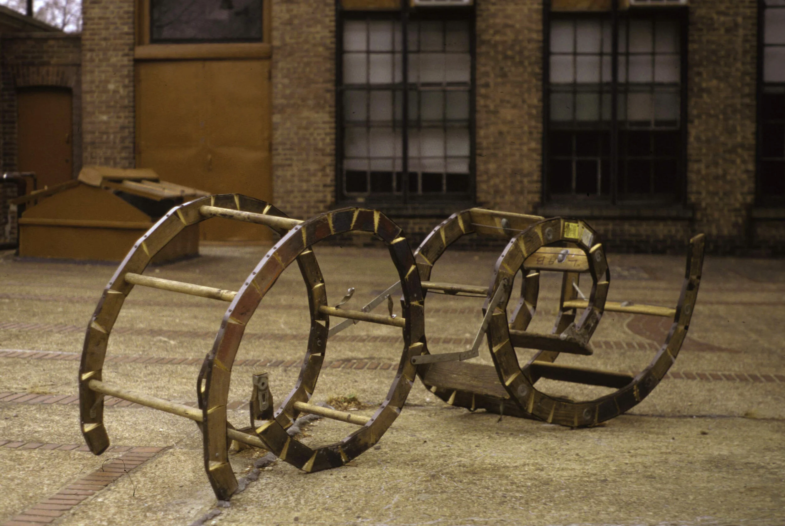 Trust, Found timber, cut and reconfigured, Pratt Institute, Brooklyn, NY, 1998