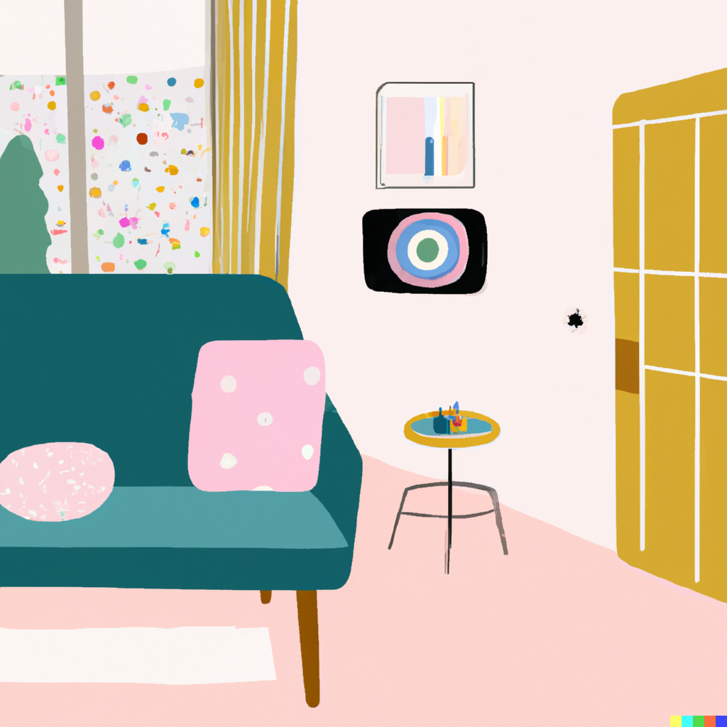 DALL·E 2022-08-29 06.45.00 - wes anderson midcentury modern pastel living room.png