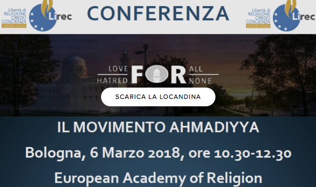 La Comunità Ahmadiyya (04/03/2018)