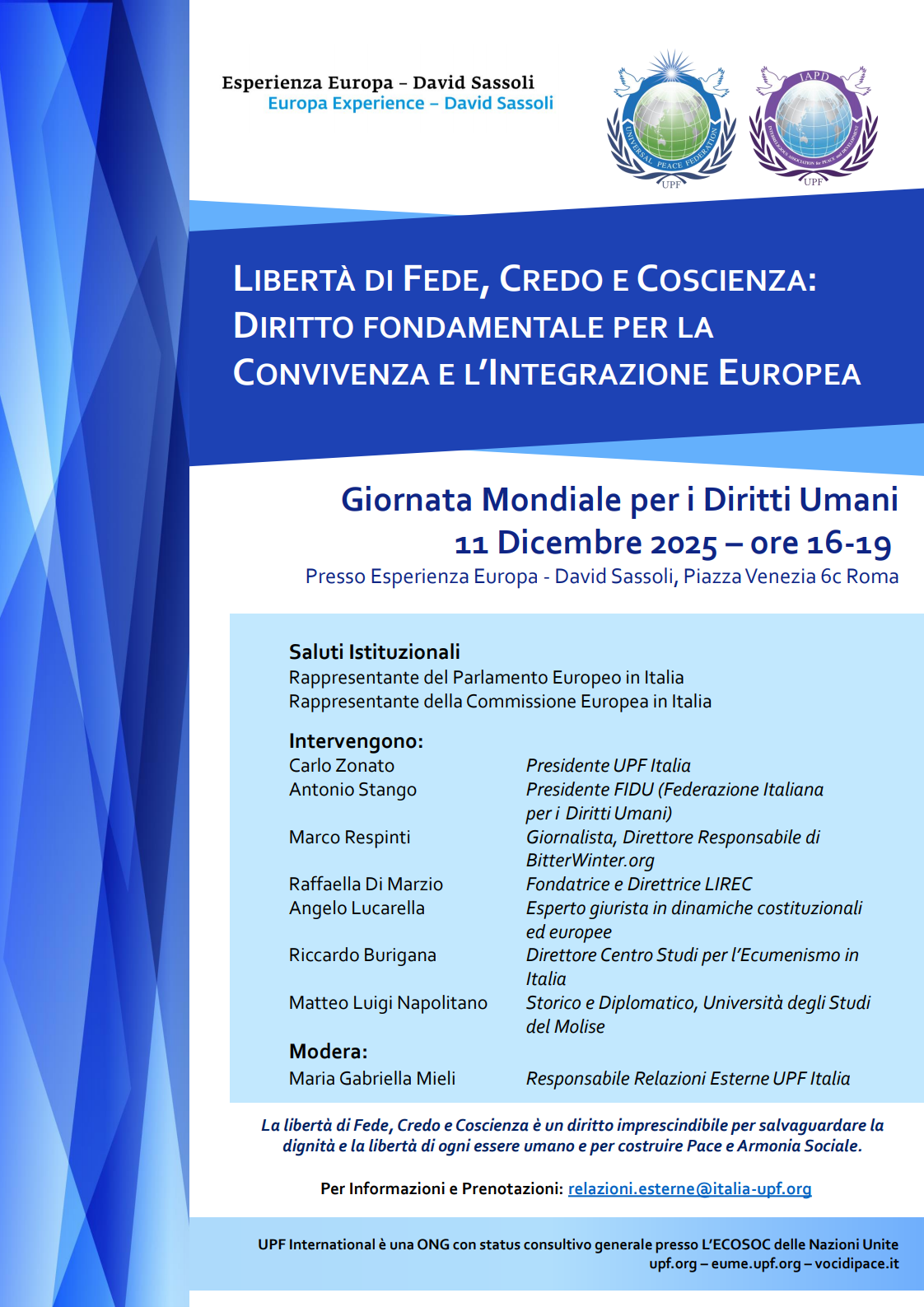 LIREC PARTECIPA A Convegno: Giornata mondiale per i diritti umani 