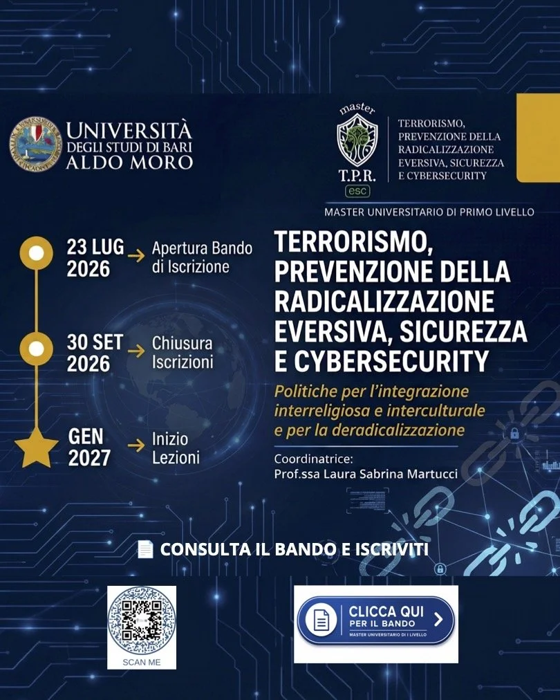 Terrorismo, prevenzione della radicalizzazione eversiva, sicurezza e cybersecurity. Politiche per l’integrazione interreligiosa e interculturale e per la deradicalizzazione