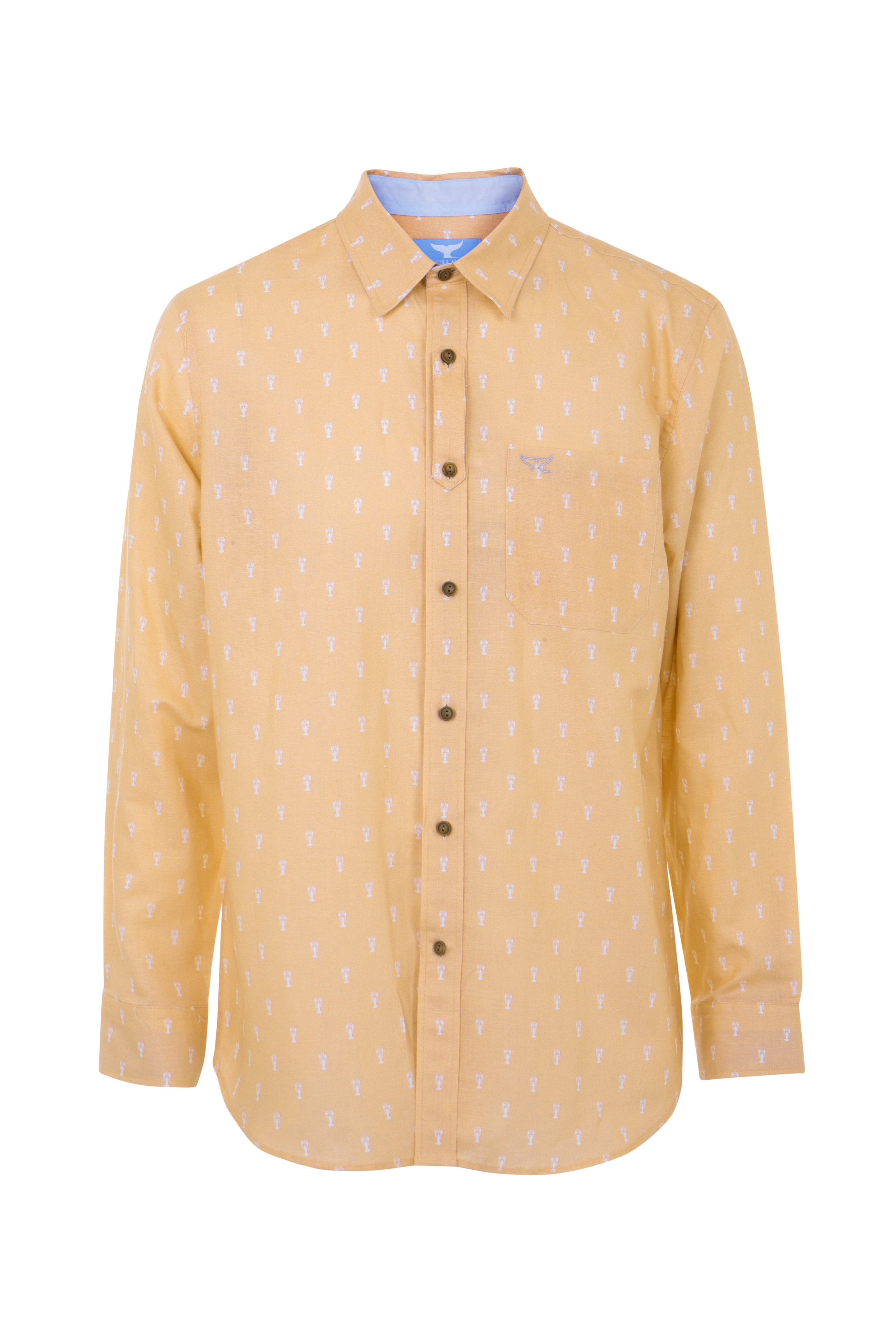 Linen shirt for men with lobster print