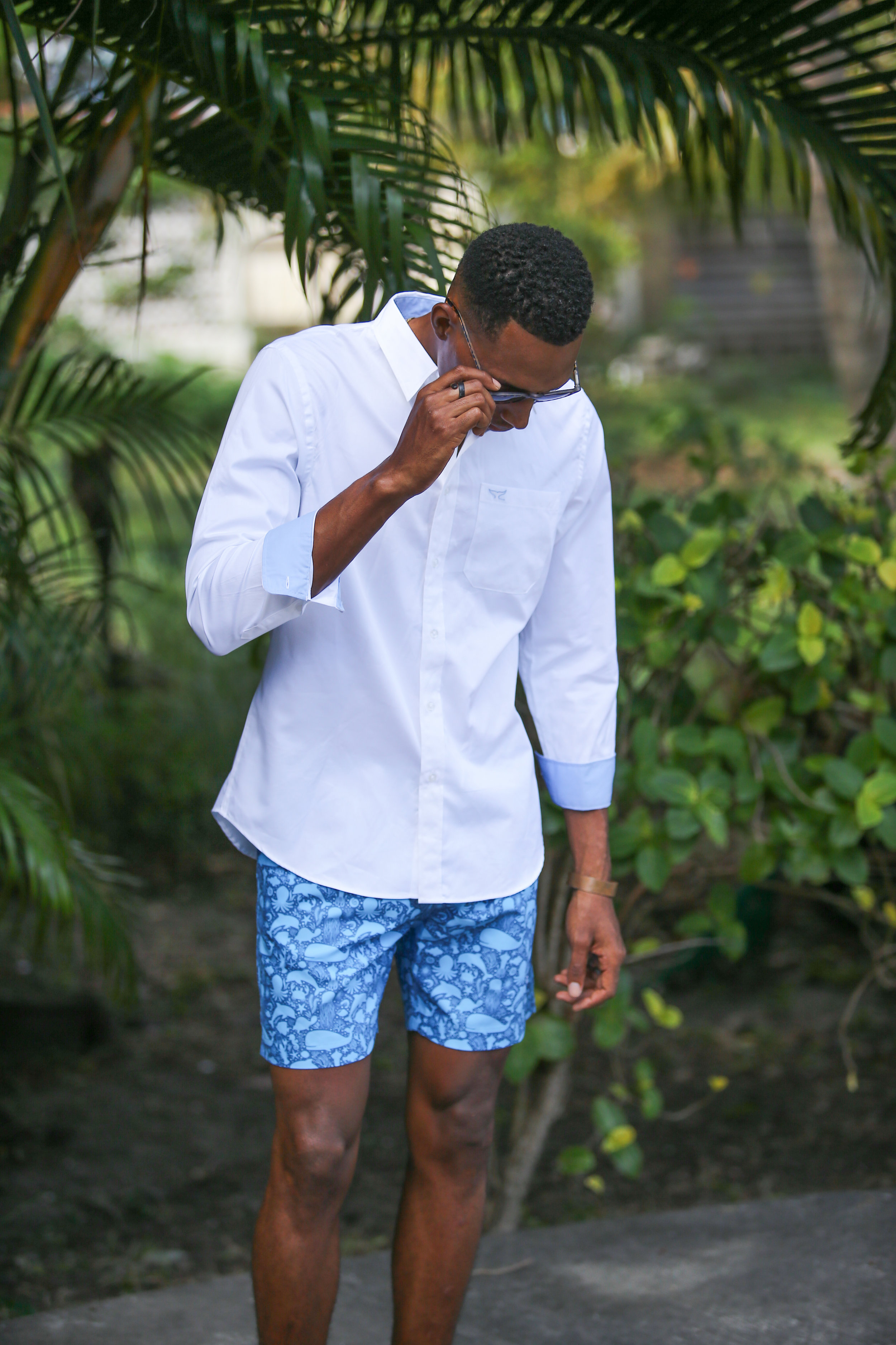 White cotton shirt vacation style