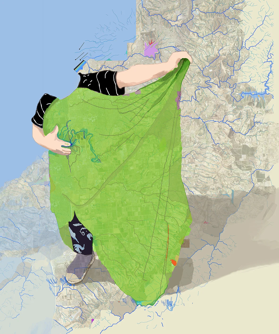 Laura Wills’ artworks using City of Onkaparinga's mapping