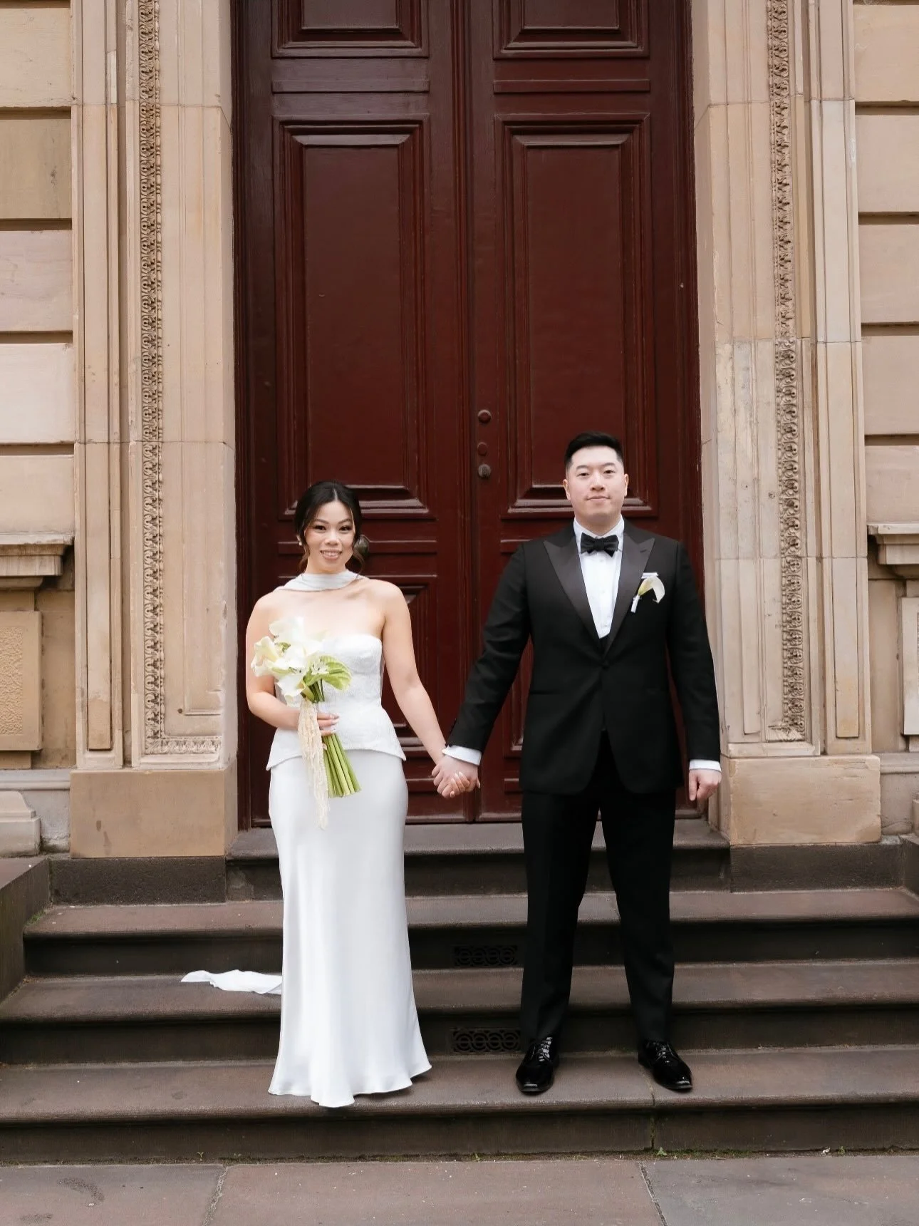 Wesley &amp; Evelyn. Wesley in a custom black three piece tuxedo for their Melbourne wedding. Congratulations to you both.

#SamuelDiamond #MelbourneWedding #WeddingSuit #BlackTie