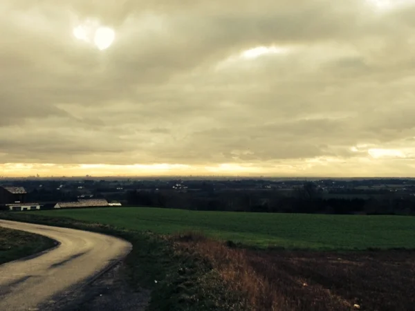 Clieves Hill, Lancashire, with Liverpool in the distance