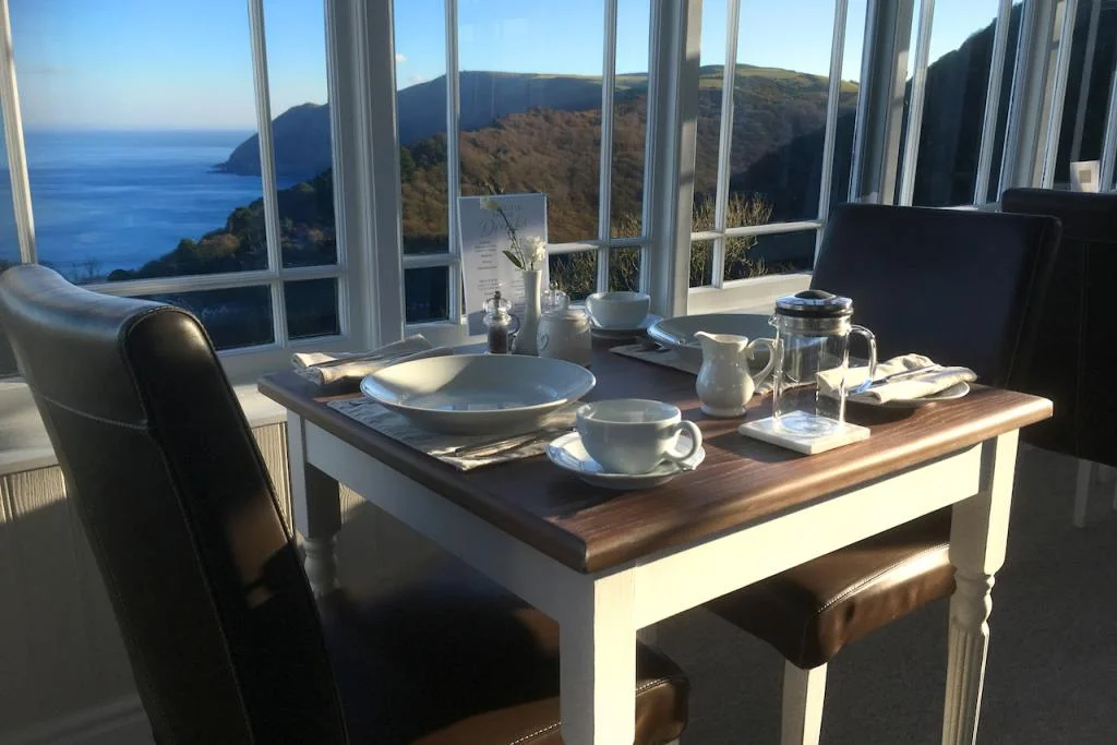 The dining room with its magnificent views