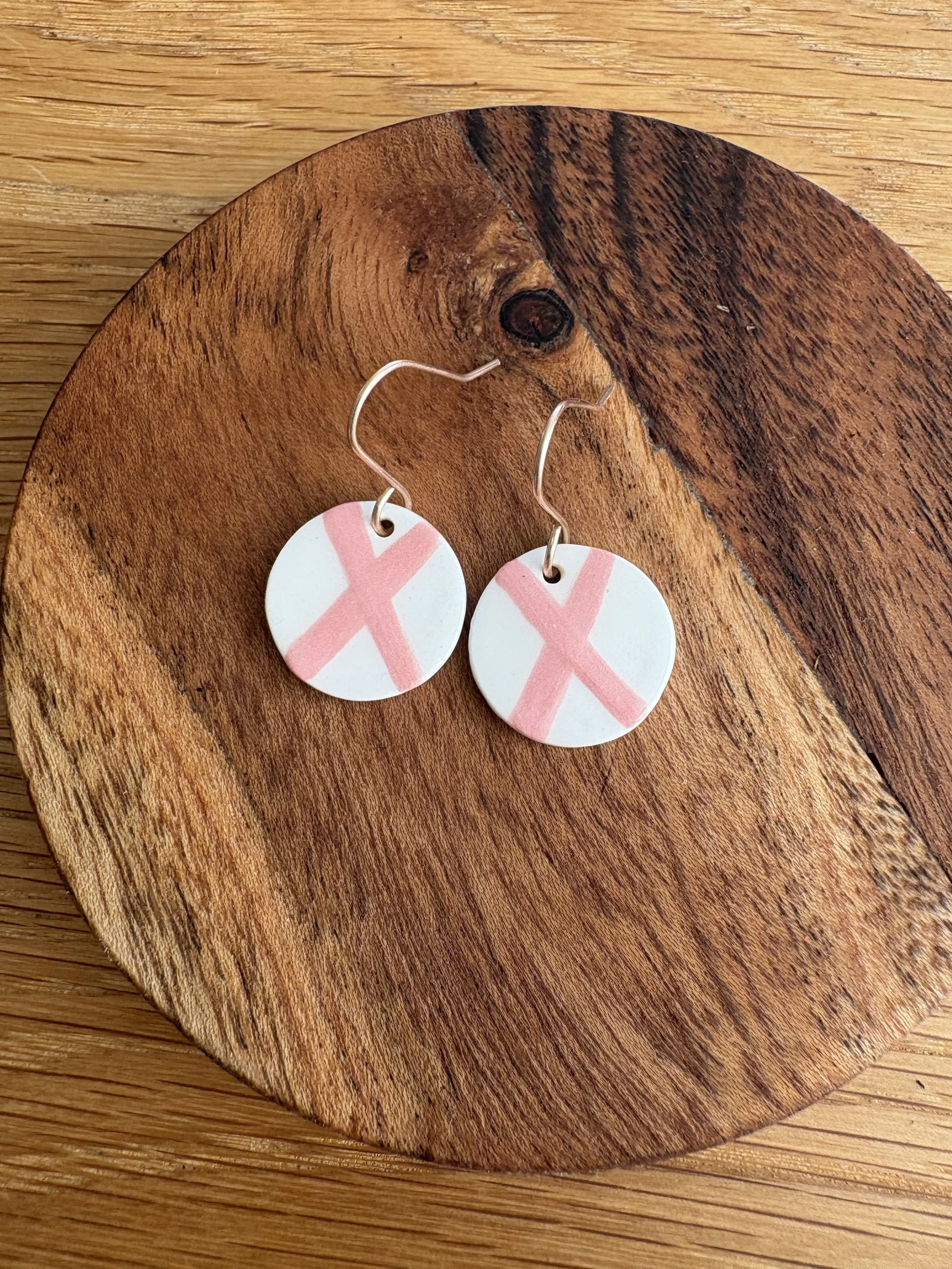 Large circle - dangly’s pink cross