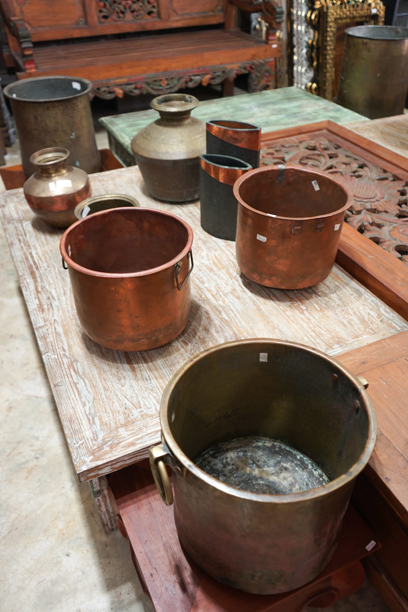 Brass and copper pots