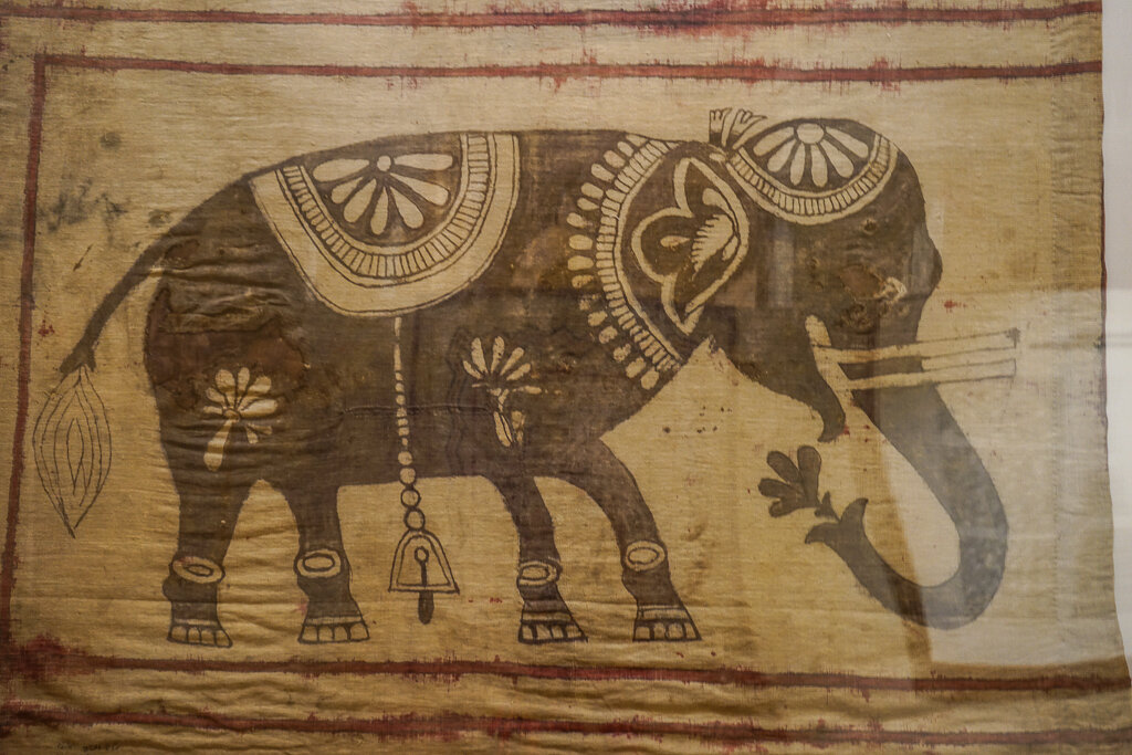 Traditional flag with elephant motif at Colombo Museum