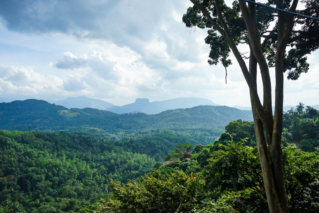 View of the mountains on the road to Kandy