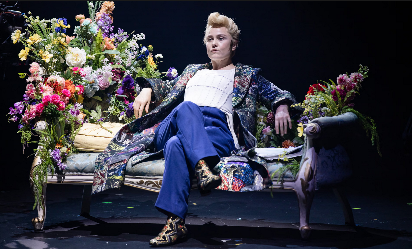 Eryn Jean Norvill stars in the Sydney Theatre Company’s production of The Picture of Dorian Gray, playing all 26 characters herself. Photograph: Daniel Boud