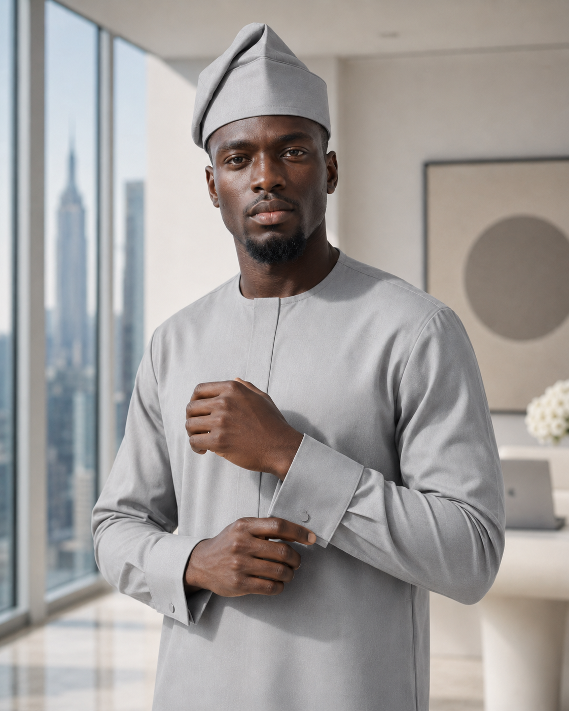 Cool Silver Gray Kaftan 04.png