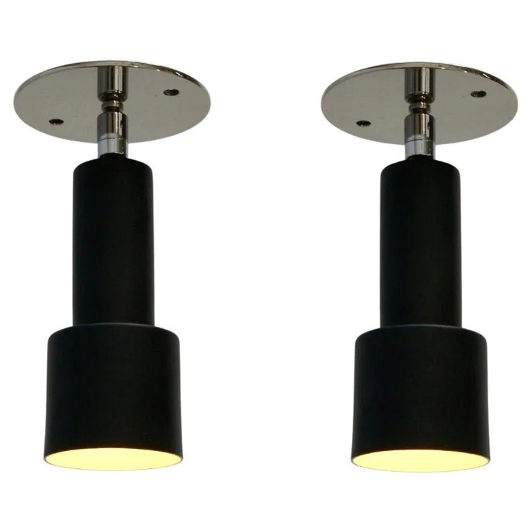 Pair of Italian Adjustable Ceiling Mono Point Fixtures