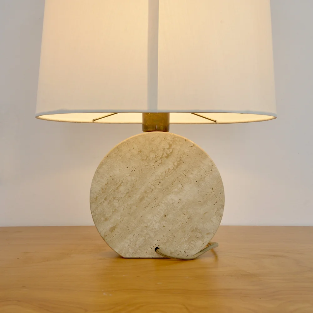 Concentric 50s Travertine Table Lamp — Lumfardo