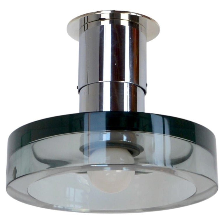 Smoked Green Grey Seguso Flush Mount