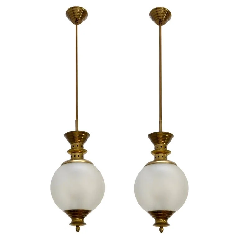 Pair of Luigi Caccia Dominioni for Azucena Pendants