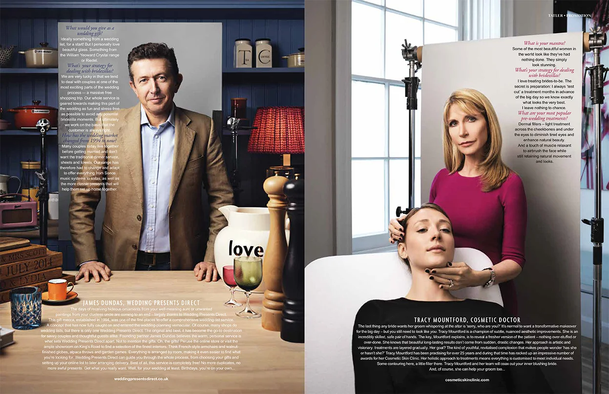 James Dundas, Wedding Presents Direct, Tracy Mountford cosmetic surgeon, Samantha Brownstein Design Ltd