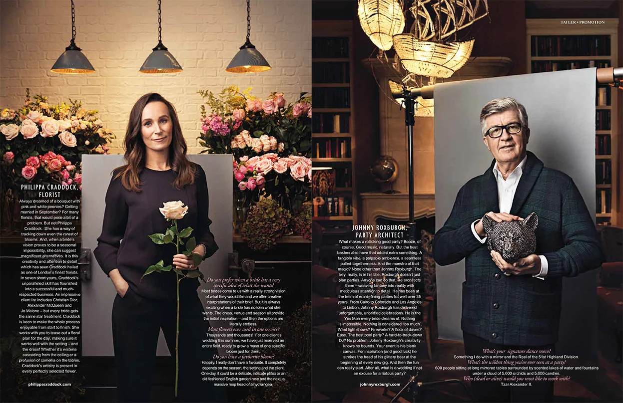 Philippa Cradock, Florist, Johnny Roxurgh, Party architect, Samantha Brownstein Design Ltd
