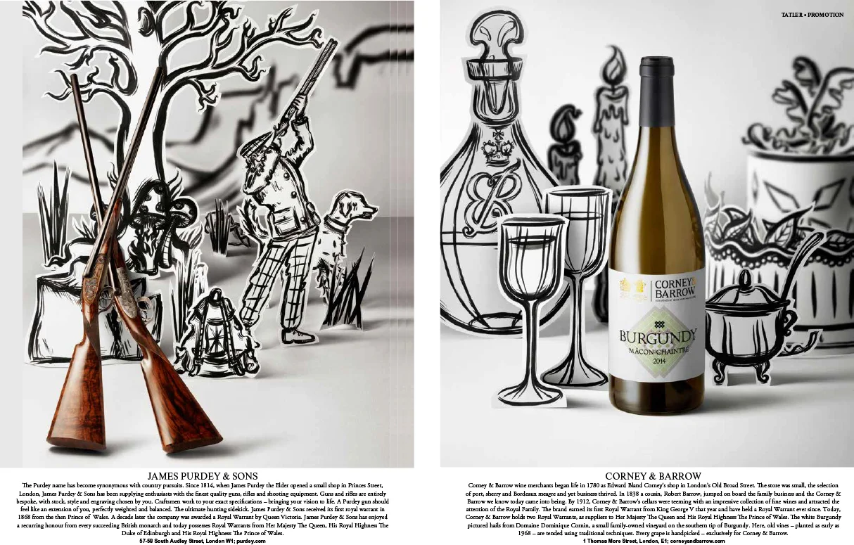 Seal of approval - James Purdey & Sons, Corney & Barrow -Samantha Brownstein Design Ltd