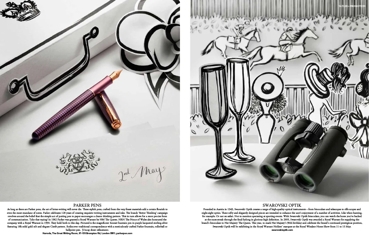 Seal of approval - Parker pens, Swarovski Optik - Samantha Brownstein Design Ltd