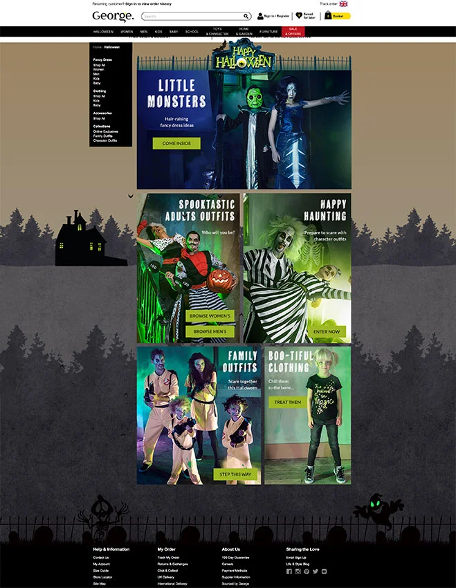 George at Asda Halloween 2017 Samantha Brownstein Design Ltd