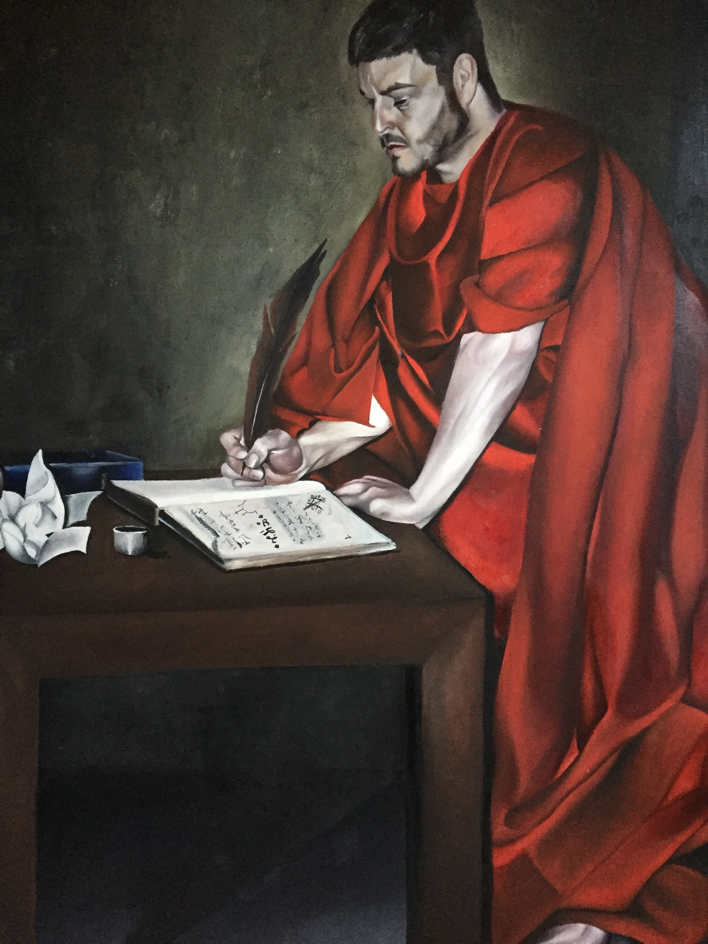 #homanart #phillymcmahon. Philly posing as Saint Matthew for 2009 ‘Saints and Sinners’&nbsp;