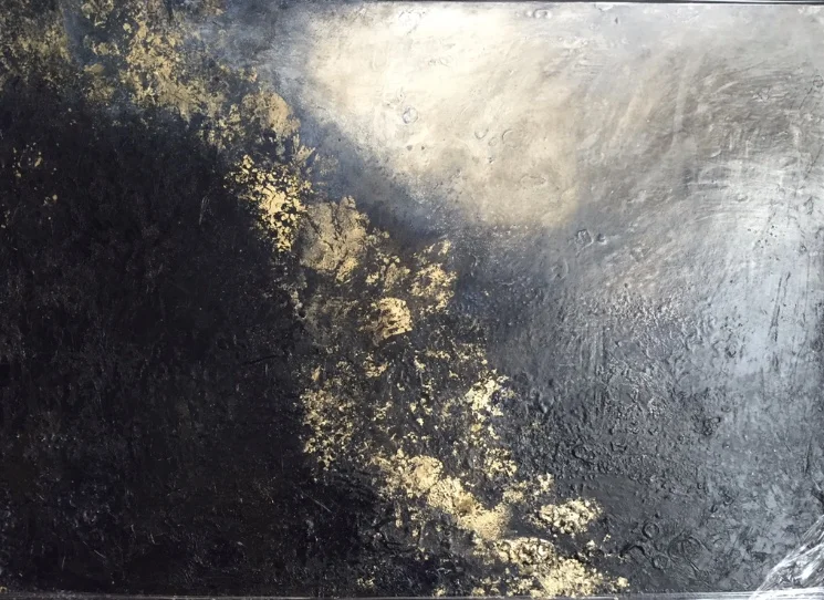 'The Night, The Half Light'. Roisin used this piece for an 'Ideal Homes exhibition in 2015' #firepainting #homanart #yeats&nbsp;