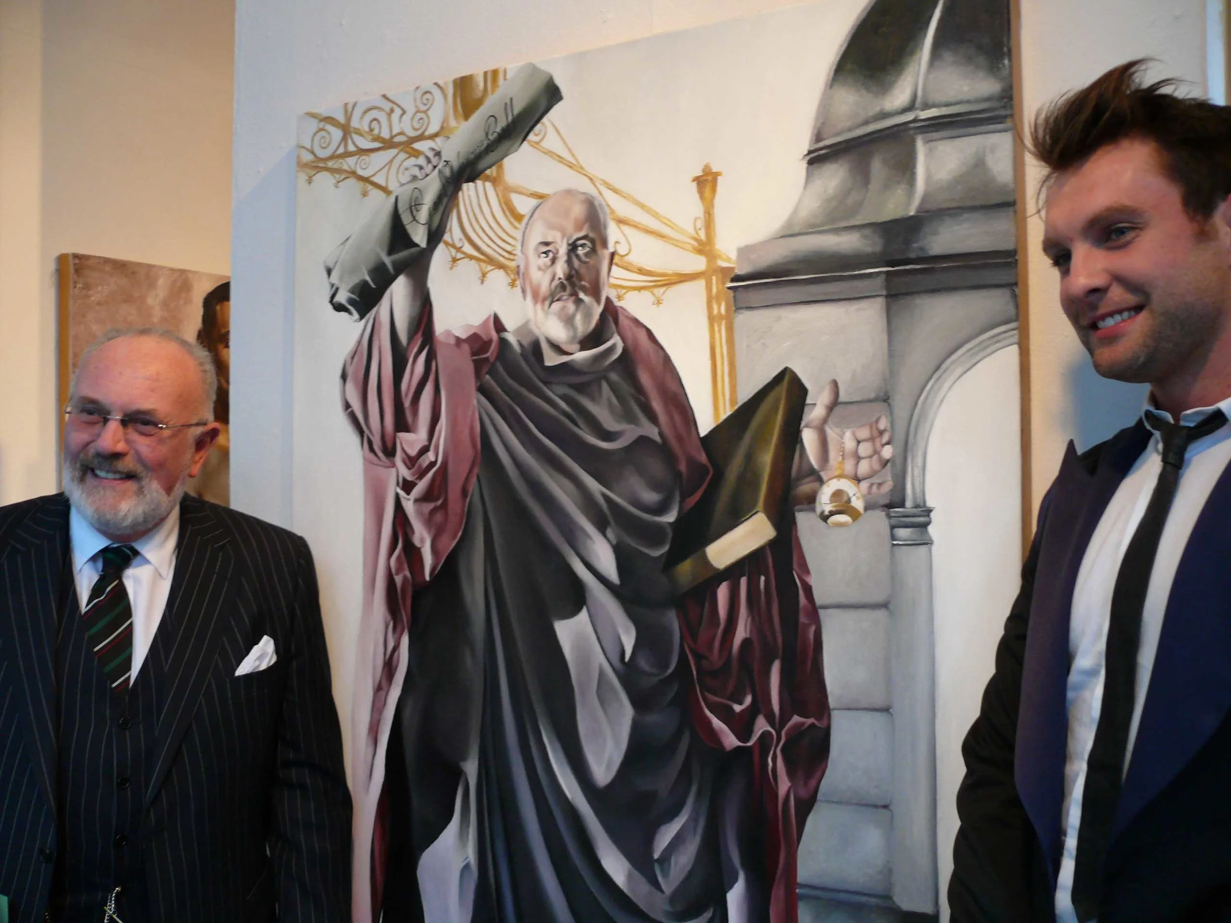 #DavidNorris next to my adiptation of him as 'Saint Peter'. This is one of thee proudest moments of my life, EVER!&nbsp;