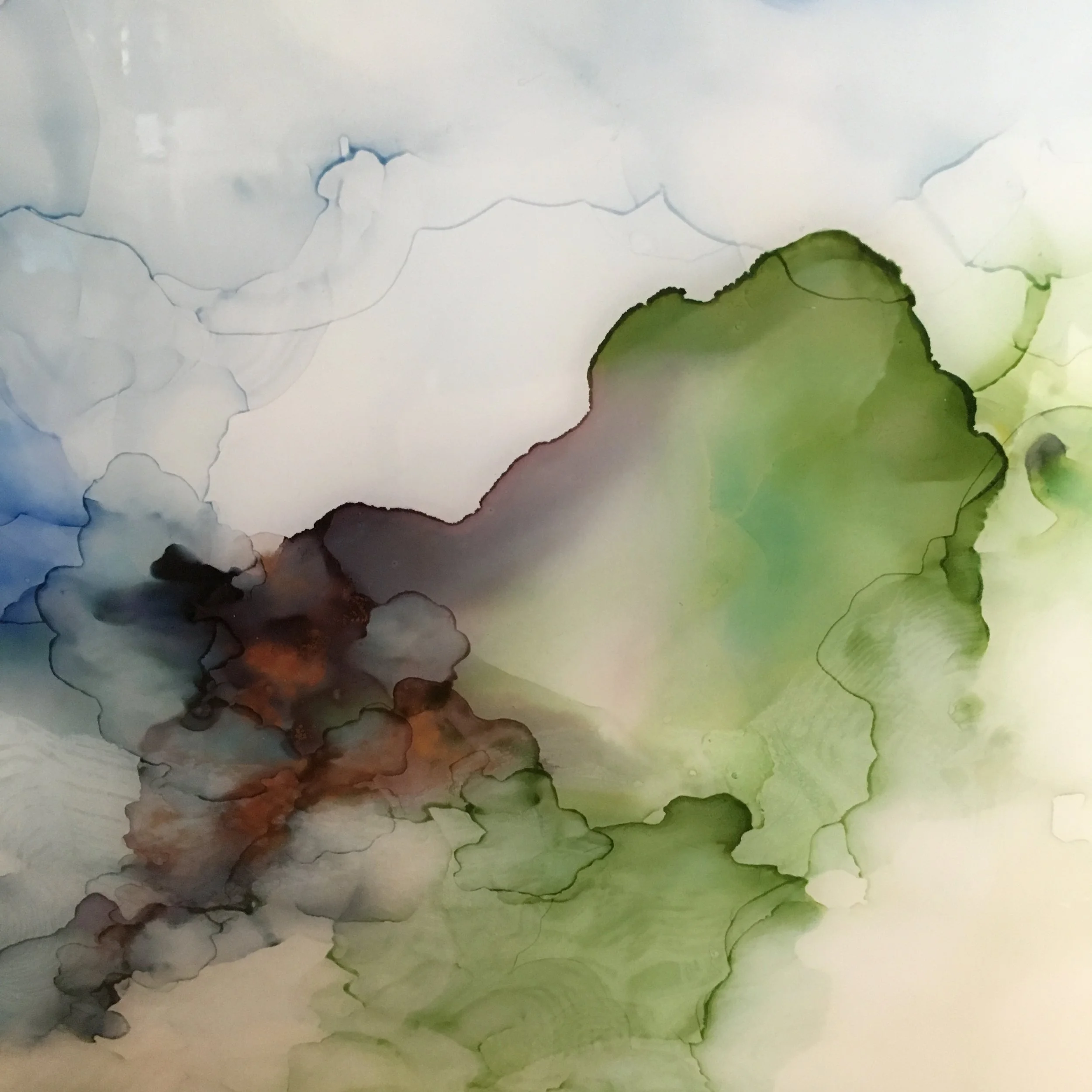 detail of myths that we live by mixed media resin abstract art by north carolina artist amanda moody