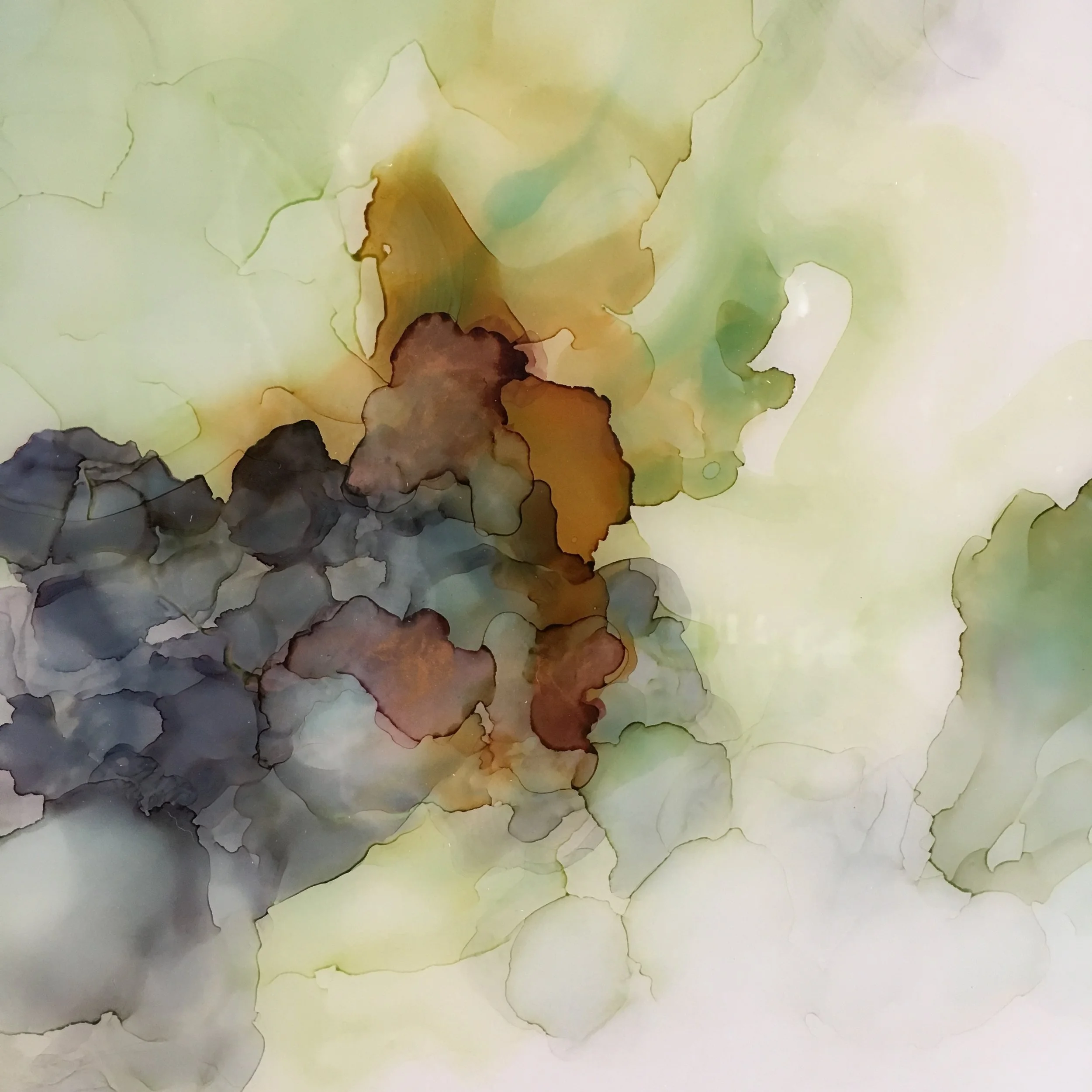 detail of myths that we live by mixed media resin abstract art by north carolina artist amanda moody