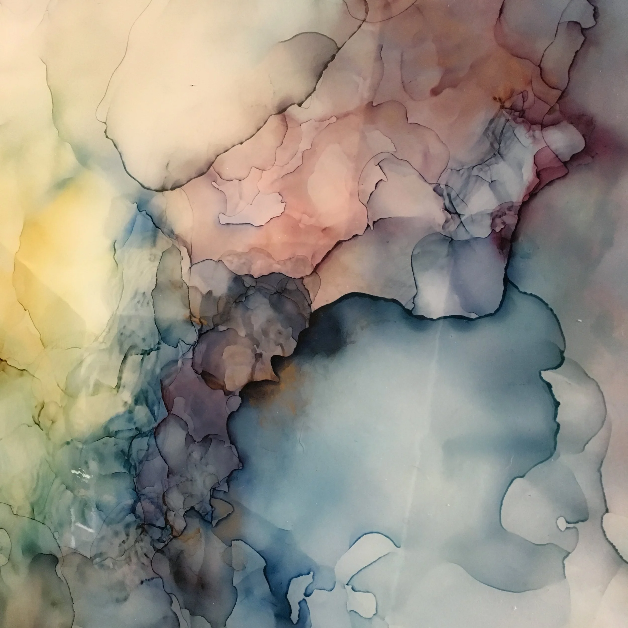 detail of myths that we live by mixed media resin abstract art by north carolina artist amanda moody