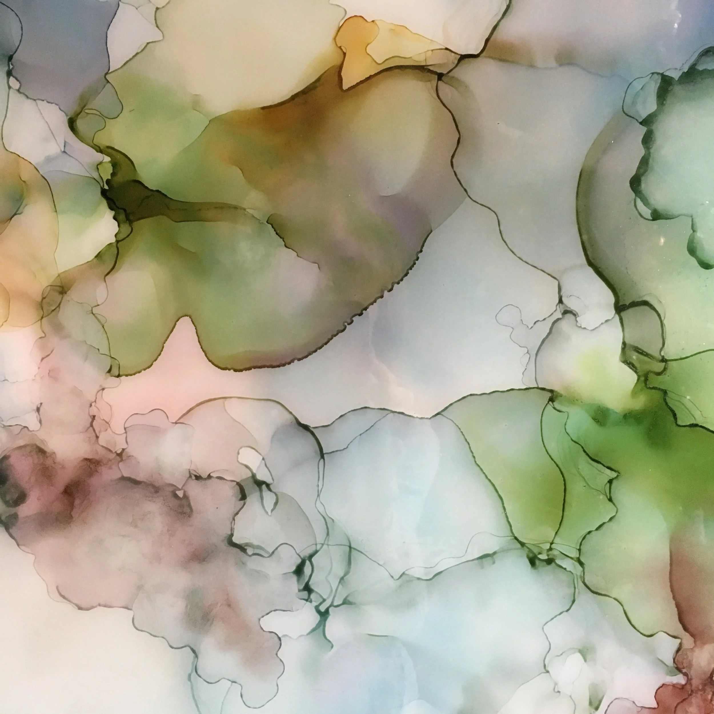 detail of myths that we live by mixed media resin abstract art by north carolina artist amanda moody