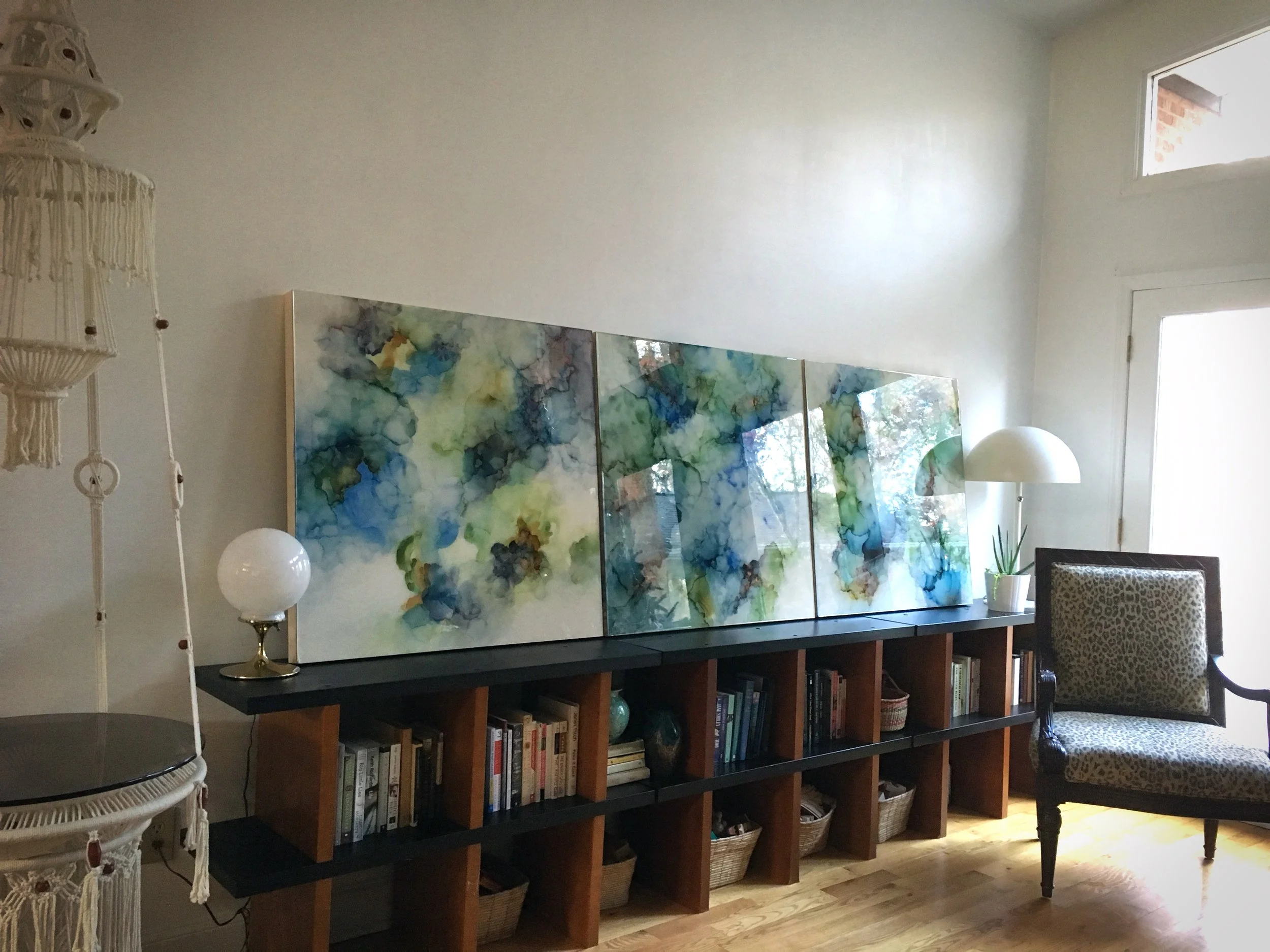 detail of myths that we live by mixed media resin abstract art by north carolina artist amanda moody