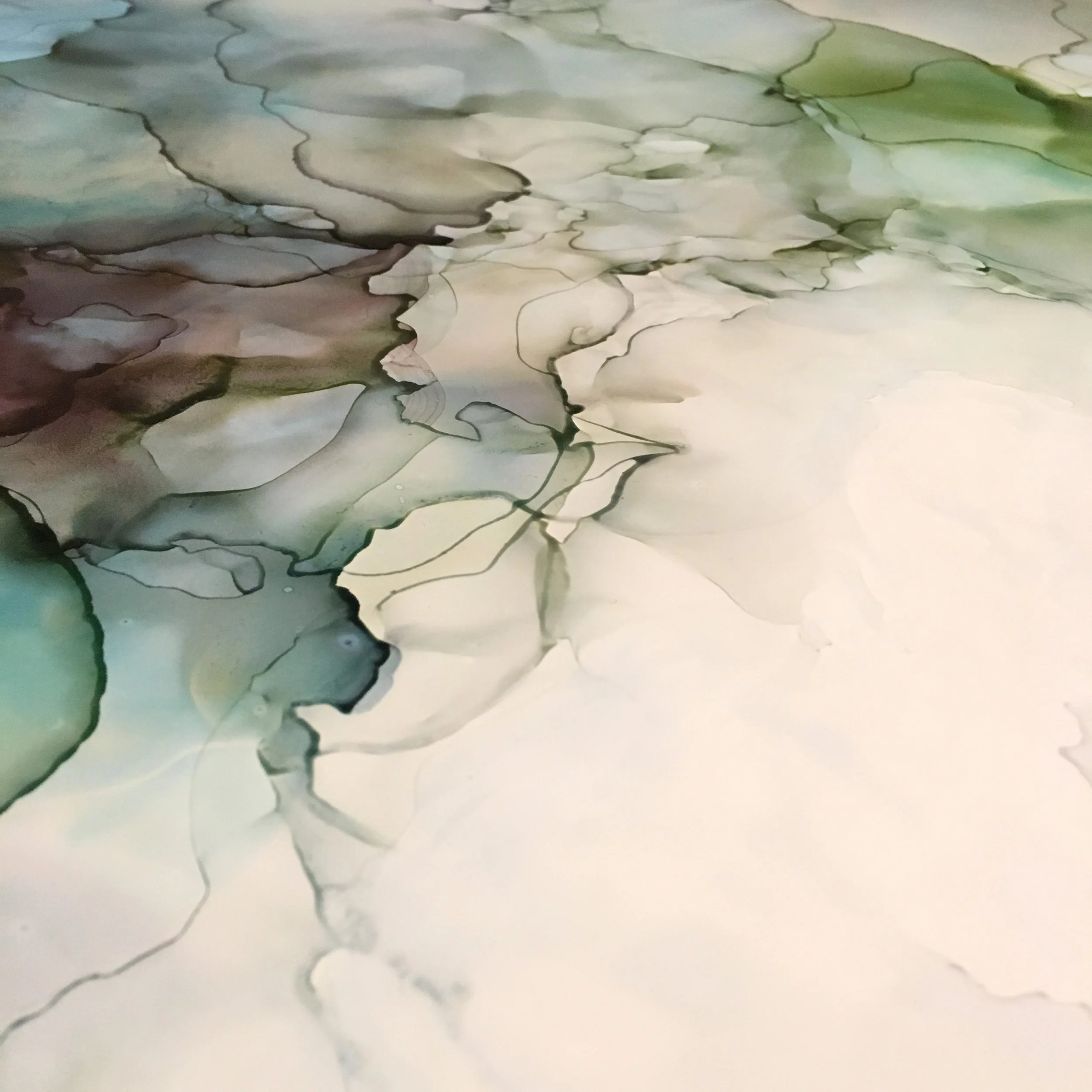 detail of myths that we live by mixed media resin abstract art by north carolina artist amanda moody