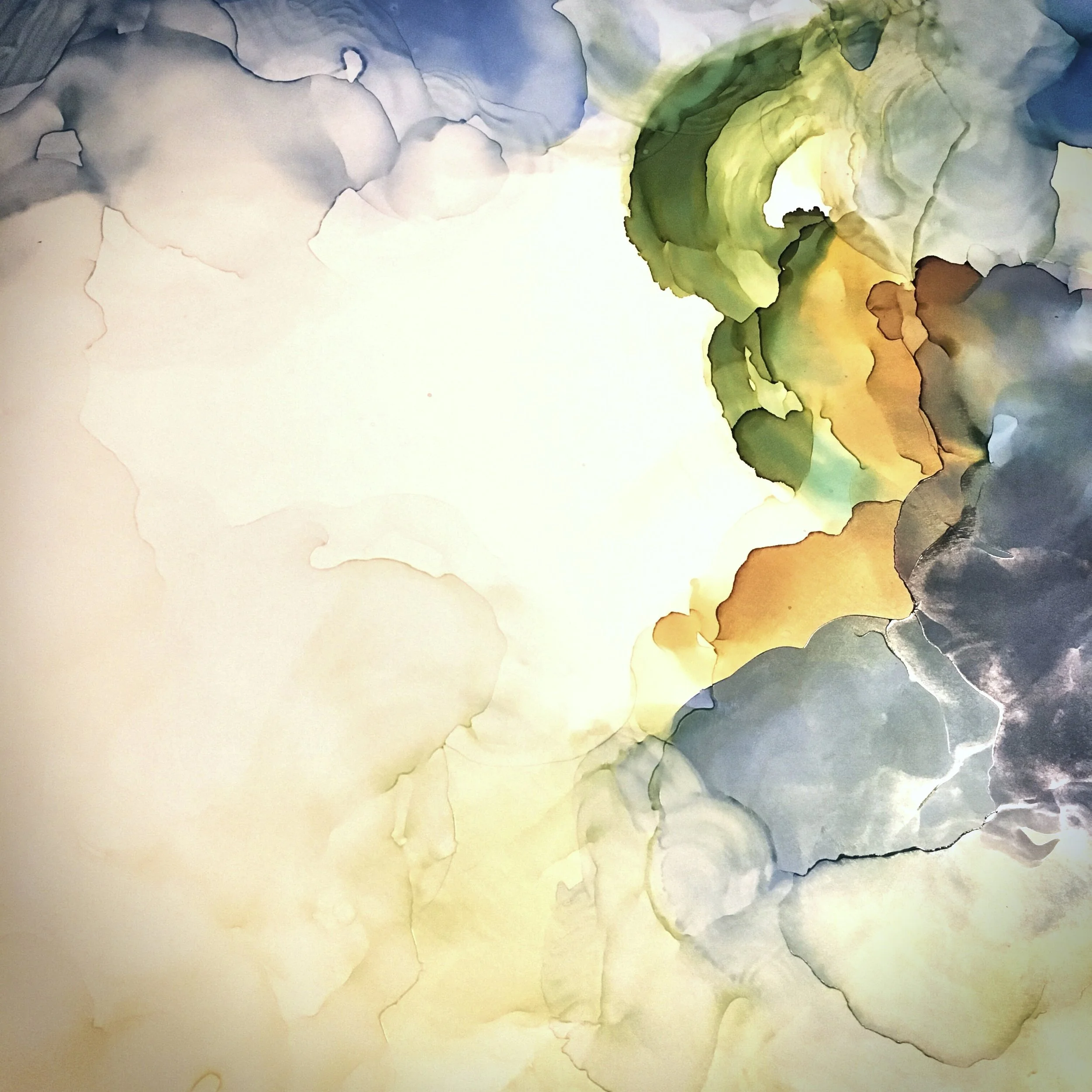 detail of myths that we live by mixed media resin abstract art by north carolina artist amanda moody