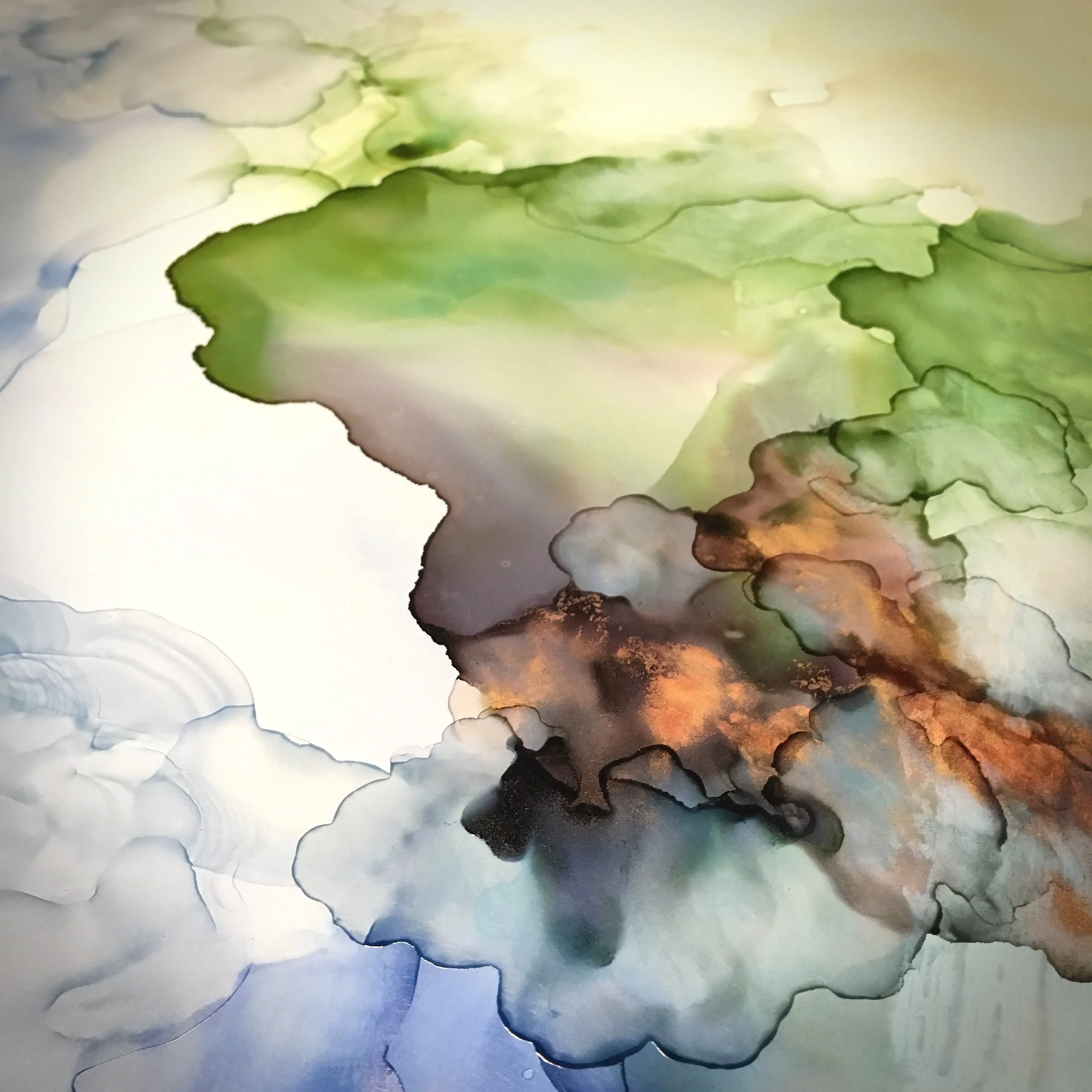 detail of myths that we live by mixed media resin abstract art by north carolina artist amanda moody