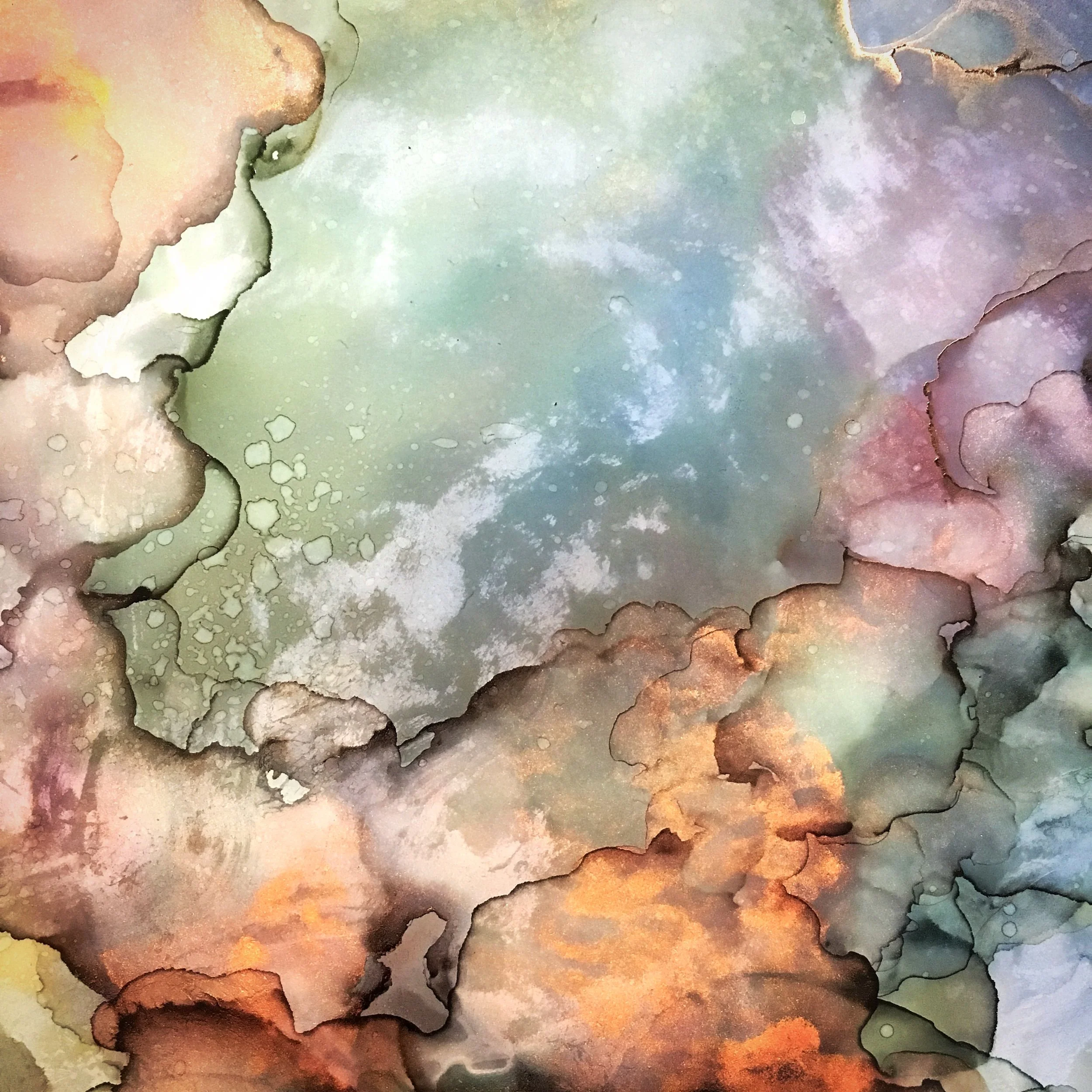 detail of myths that we live by mixed media resin abstract art by north carolina artist amanda moody