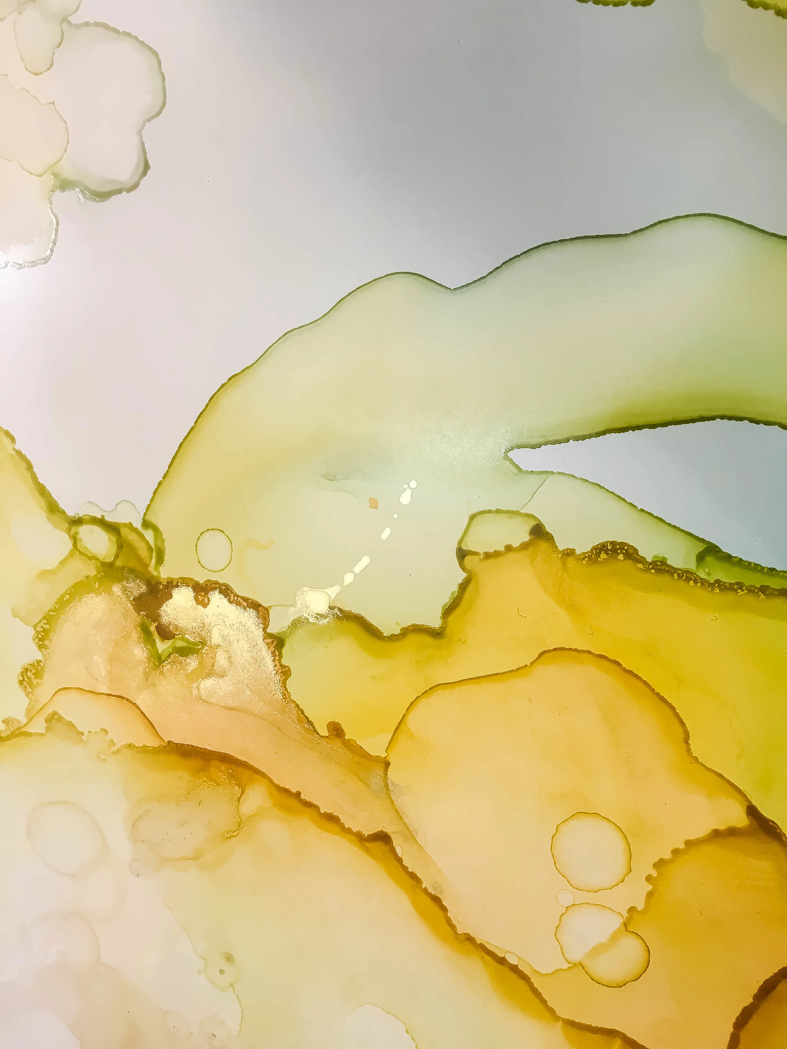 detail of jonquil mixed media abstract art by north carolina artist amanda moody