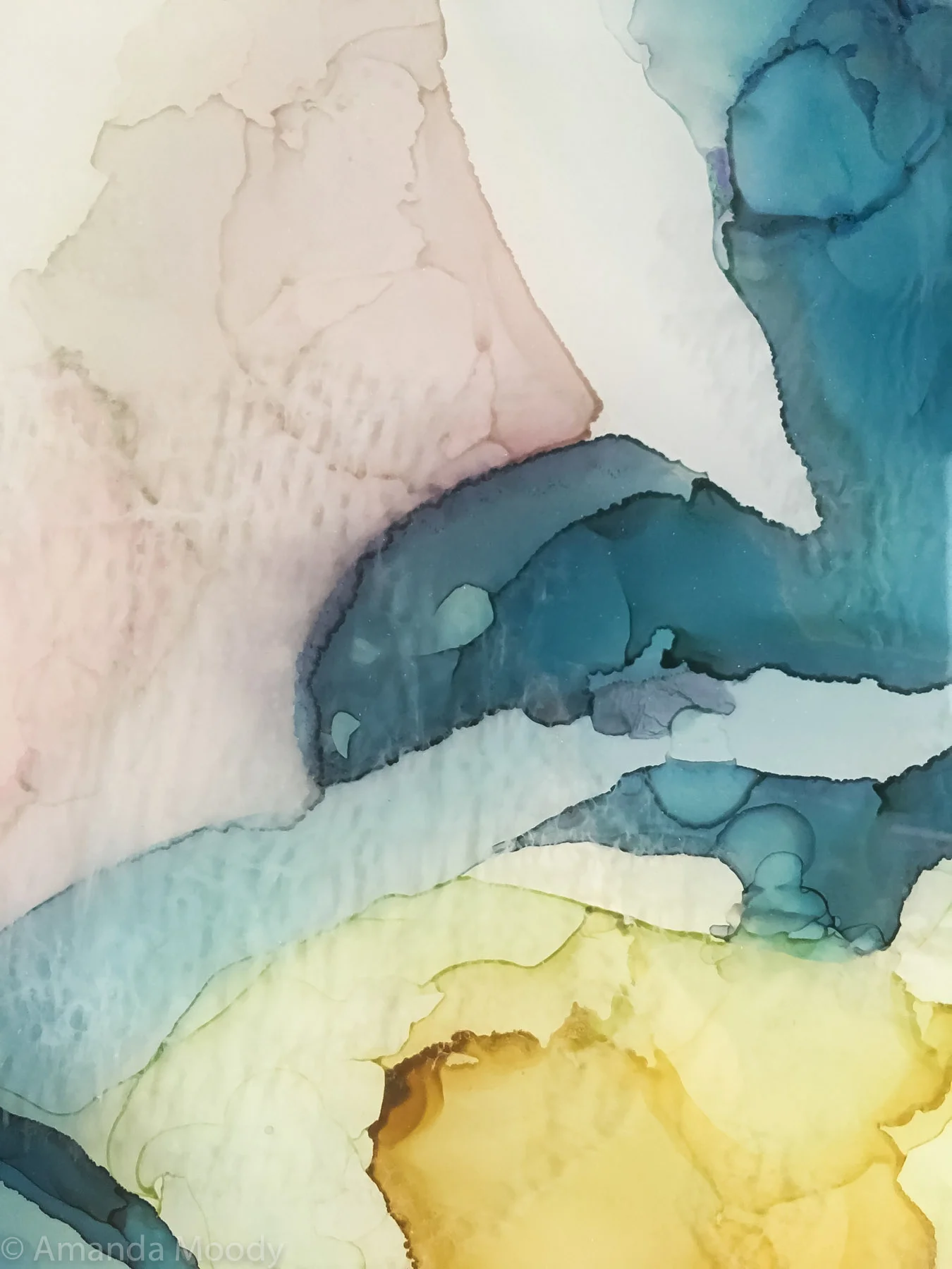 detail of broken wing mixed media resin abstract art by north carolina artist amanda moody